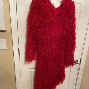 Beautiful frizzy red sweater dress JIT for Christmas or V Day! No emails!